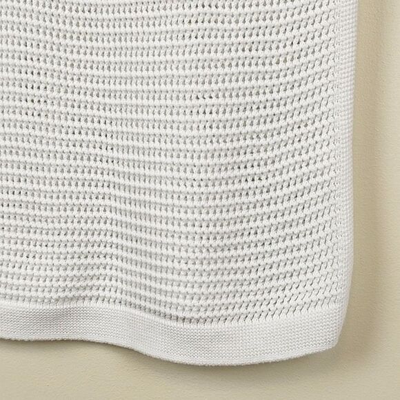 J Jill Textured Open Weave Knit Extended Shoulder Top in White Size SP - Picture 4 of 11